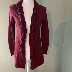 New York & Company Burgundy button up sweater size XS